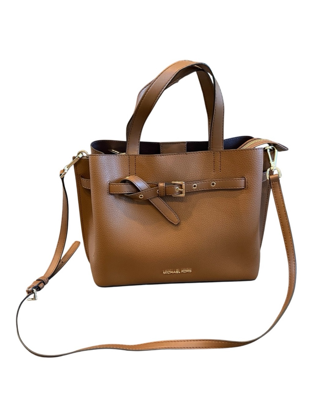 Michael Kors Brown Pebbled Leather Shoulder Tote